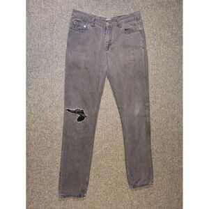 DROP DEAD Slim Fit Distressed Jeans Mens Gray Denim Pants Size 30x30 Dark Wash